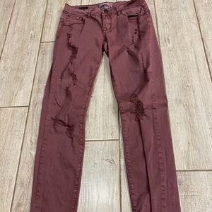 Maroon Hot Kiss Skinny Jeans